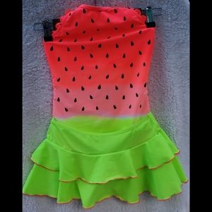 Watermelon Bathing Suit Set with Skirt